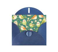 WZYWHJ Blue Holiday Greeting Card 6x4 in with Envelope for Christmas, Birthday, Valentine's Day, Party Invitation Cute Little Bird Pattern