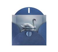 WZYWHJ Blue Holiday Greeting Card 6x4 in with Envelope for Christmas, Birthday, Valentine's Day, Party Invitation Swan on the water Printed