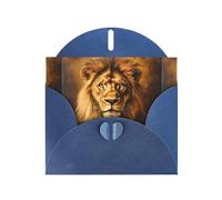 WZYWHJ Blue Holiday Greeting Card 6x4 in with Envelope for Christmas, Birthday, Valentine's Day, Party Invitation The dull lion king Printed