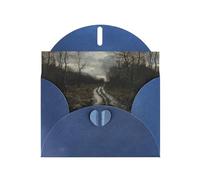 WZYWHJ Blue Holiday Greeting Card 6x4 in with Envelope for Christmas, Birthday, Valentine's Day, Party Invitation Muddy road after rain Printed