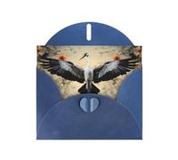 WZYWHJ Blue Holiday Greeting Card 6x4 in with Envelope for Christmas, Birthday, Valentine's Day, Party Invitation Cranes showing flight Printing