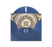 WZYWHJ Blue Holiday Greeting Card 6x4 in with Envelope for Christmas, Birthday, Valentine's Day, Party Invitation Classical circular pattern Picture