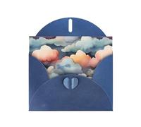 WZYWHJ Blue Holiday Greeting Card 6x4 in with Envelope for Christmas, Birthday, Valentine's Day, Party Invitation Fantastic colorful clouds Prints