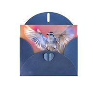 WZYWHJ Blue Holiday Greeting Card 6x4 in with Envelope for Christmas, Birthday, Valentine's Day, Party Invitation Bird in flight Printed