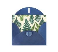 WZYWHJ Blue Holiday Greeting Card 6x4 in with Envelope for Christmas, Birthday, Valentine's Day, Party Invitation Encyclopedia of Ferns Prints