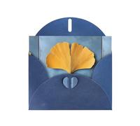 WZYWHJ Blue Holiday Greeting Card 6x4 in with Envelope for Christmas, Birthday, Valentine's Day, Party Invitation Lonely Ginkgo Leaves Printed
