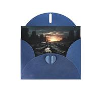 WZYWHJ Blue Holiday Greeting Card 6x4 in with Envelope for Christmas, Birthday, Valentine's Day, Party Invitation Dark skies Printed
