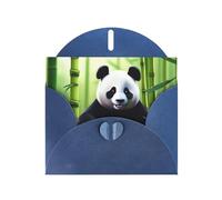 WZYWHJ Blue Holiday Greeting Card 6x4 in with Envelope for Christmas, Birthday, Valentine's Day, Party Invitation Cute panda playing water Picture