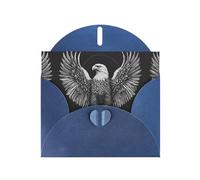 WZYWHJ Blue Holiday Greeting Card for Christmas, Birthday, Anniversary & more Eagle Spreads Wings Pattern