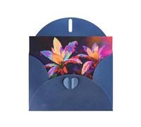 WZYWHJ Blue Holiday Greeting Card for Christmas, Birthday, Anniversary & more Fault Botany Pattern
