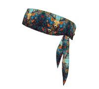WZYWHJ Blue Patterned Moose Printing Headbands,Sports Head Tie,Headband for Men and Women,Hair Band for Running Workout Football