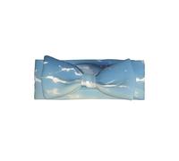 WZYWHJ Blue sky and white clouds Printed baby bow headbands and elastic soft hair accessories for newborns and girls