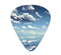Wzywhj Blue Sky And White Clouds Printed Guitar Picks 12 Piece, Easy Grip Uke Picks Hold In One'S Hands, Ukulele, Acoustic Or Electric Electric Guitar