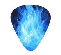 Wzywhj Blue Spirit Flame Pattern Guitar Pick Easy Grip Uke Picks For Your Bass, Ukulele, Acoustic And Electric Guitar，12 Piece