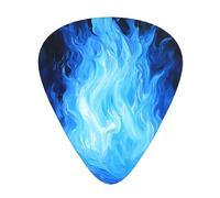 Wzywhj Blue Spirit Flame Pattern Guitar Pick Easy Grip Uke Picks For Your Bass, Ukulele, Acoustic And Electric Guitarï¼Œ12 Piece