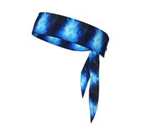 WZYWHJ Blue Spirit Flame Pattern Headbands,Sports Head Tie,Headband for Men and Women,Hair Band for Running Workout Football