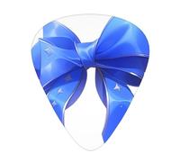 Wzywhj Blue Streamer Bow Printing Guitar Plectrum Easy Grip Uke Picks Holding， Ukulele, Acoustic And Electric Guitar，12 Piece