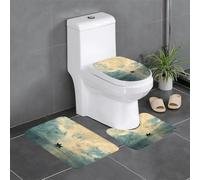 WZYWHJ Boat on The Horizon Prints Bathroom mat Sets of 4 Bathroom Floor Mats,Non-Slip, Durable,Does Easy to Clean Suitable for Bathroom and Toilet
