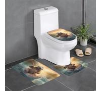 WZYWHJ Boating Laziness Printing Bathroom mat Sets of 3 Bathroom Floor Mats,Non-Slip, Durable,Does Easy to Clean Suitable for Bathroom and Toilet