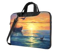 WZYWHJ Boats at sea Printing Ultra-thin portable single-shoulder laptop bag 13 inch computer accessories soft shockproof for laptops