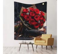 WZYWHJ Bouquet of red roses Picture Tapestries hanging on walls are suitable for decorating parlour and bedrooms 60x51in