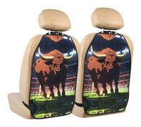 WZYWHJ Brave Bull Printing Car seat Anti Kick Storage pad 2 Pieces, Multi-Functional Storage Bag seat Protector After Installation