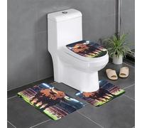 WZYWHJ Brave Bull Prints Bathroom mat Sets of 4 Bathroom Floor Mats,Non-Slip, Durable,Does Easy to Clean Suitable for Bathroom and Toilet