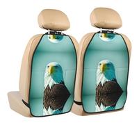WZYWHJ Brave Eagle Picture Car rear seat anti kick pad 2-piece set multifunctional storage bag seat cover protector