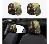 WZYWHJ Brave Squirrel Picture 2 car pillowcases, interior decorative seat accessories, protective covers