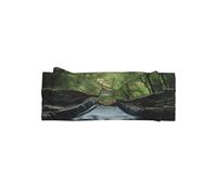 WZYWHJ Bridge over the River Pattern baby bow headbands and elastic soft hair accessories for newborns and girls