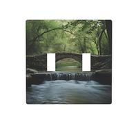 WZYWHJ Bridge over the River Pattern Decorative Wall Plate 4.5x4.5 Inches Durable and Stylish for Residential and Commercial Areas