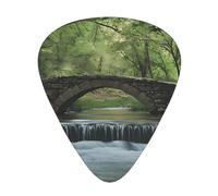 Wzywhj Bridge Over The River Pattern Guitar Pick Easy Grip Uke Picks For Your Bass, Ukulele, Acoustic And Electric Guitar,12 Piece