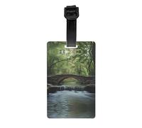WZYWHJ Bridge Over The River Prints Luggage Bag Tags, Men's and Women's Travel Privacy Protection Labels