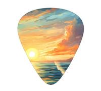 Wzywhj Bright Sunset Printed Guitar Picks 12 Piece, Easy Grip Uke Picks Hold In One'S Hands, Ukulele, Acoustic Or Electric Electric Guitar