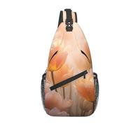 WZYWHJ Brightly colored tulips Pattern Men's Casual Crossbody Chest Bag with High Storage Capacity and Adjustable Shoulder Strap