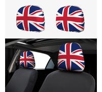 WZYWHJ British Flag Printed Car Pillowcase 2 Pieces, seat Cover Accessories, Protective Cover Universal