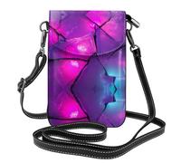 WZYWHJ Broken Ground printing Women's leather phone bag crossbody package with adjustable shoulder strap