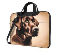 WZYWHJ Brown Labrador Retriever Prints Laptop Bag - with Soft Interior, Multiple Pockets - Ideal for Men, Travel and Business, Black, 14 inch