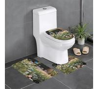 WZYWHJ Bubbles in The Garden Printing Bathroom mat Sets of 3 Bathroom Floor Mats,Non-Slip, Durable,Does Easy to Clean Suitable for Bathroom and Toilet