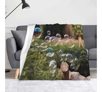 WZYWHJ Bubbles in The Garden Printing Blankets Throws - Lightweight Warm Comfortable Soft Durable Home Practical Rest Outdoor