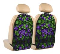 WZYWHJ Bunch of Violets Printed Car seat Anti Kick Storage pad 2 Pieces, Multi-Functional Storage Bag seat Protector After Installation