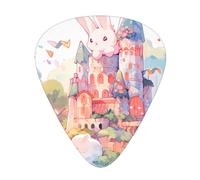 Wzywhj Bunny On The Castle Printing Guitar Plectrum Easy Grip Uke Picks Holding， Ukulele, Acoustic And Electric Guitar，12 Piece