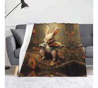 WZYWHJ Bunny Playing Violin Printing Blankets Throws - Lightweight Warm Comfortable Soft Durable Home Practical Rest Outdoor