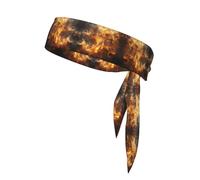 WZYWHJ Burning Flame Pattern Headbands,Sports Head Tie,Headband for Men and Women,Hair Band for Running Workout Football