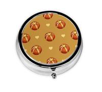 WZYWHJ Buttered Bread Pattern Circular Medicine Box Storage, Portable Travel with compartments, mini Pill Dispenser