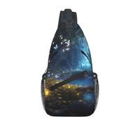 WZYWHJ Butterflies in Fairy Tales Pattern Men's Casual Crossbody Chest Bag with High Storage Capacity and Adjustable Shoulder Strap