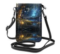 WZYWHJ Butterflies in Fairy Tales Printed Leather Crossbody Flap Phone Bag - Versatile Gift for Women Walking, Camping, Shopping, and Travel