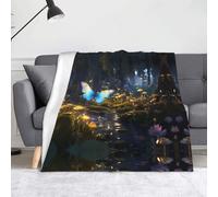 WZYWHJ Butterflies in The Forest Printed Blankets Throws - Lightweight Warm Comfortable Soft Durable Home Practical Rest Outdoor