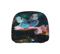 WZYWHJ Butterfly on Lotus Picture Seat Head Pillowcase Car Truck General Motors Parts Protective Cover one Pack
