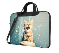 WZYWHJ Cake Battle Cat Prints Ultra-thin portable single-shoulder laptop bag 14 inch computer accessories soft shockproof for laptops